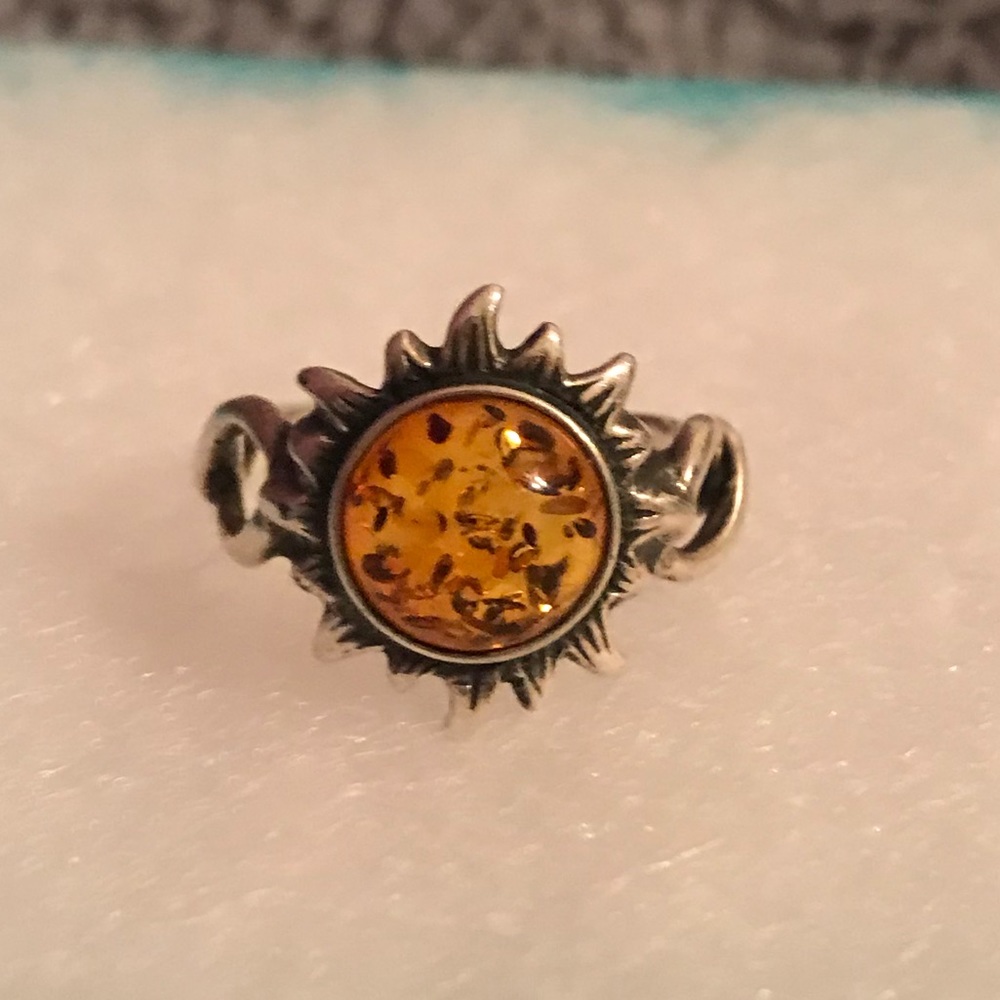 Sterling Silver amber ring